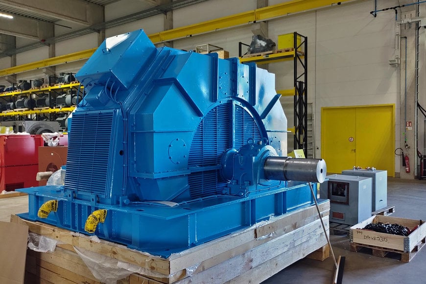 Special motor with 10-ton rotor for steel mill